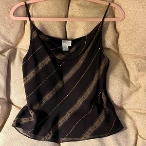 90s 100% silk beaded cowl neck